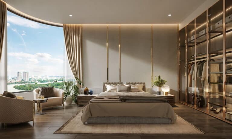 Căn hộ cho thuê Thủ Thiêm Zeit 4 phòng ngủ tầng cao đủ nội thất view sông