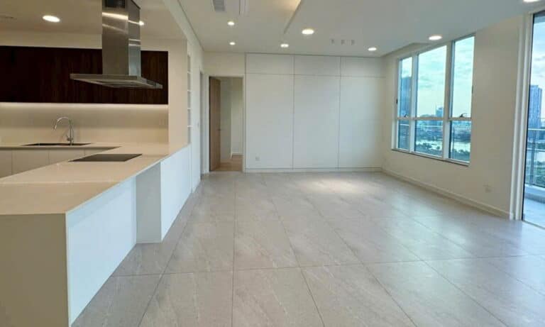 Căn hộ Thủ Thiêm Zeit cho thuê 4 phòng ngủ lầu cao nhà trống view sông