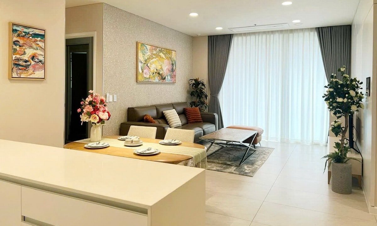 Căn hộ Thủ Thiêm Zeit cho thuê 3 phòng ngủ lầu cao nội thất xịn view sông