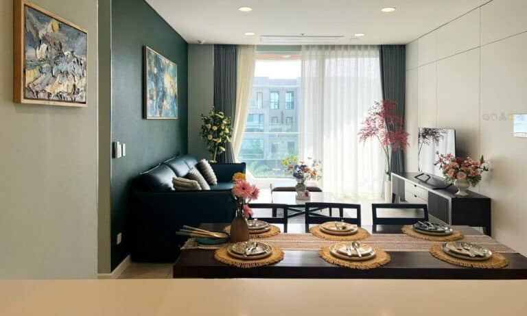 Cho thuê căn hộ Thủ Thiêm Zeit 3 phòng ngủ tầng thấp có nội thất view hồ bơi