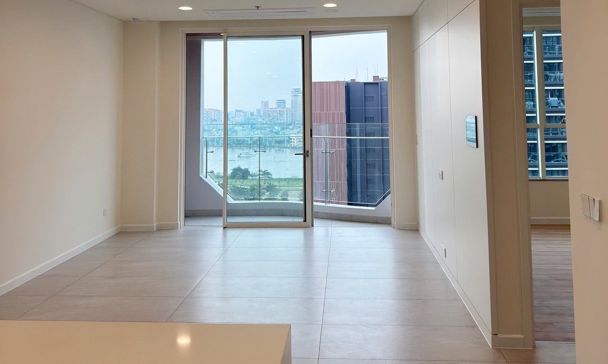 Căn hộ Thủ Thiêm Zeit cho thuê 3 phòng ngủ lầu cao nội thất cơ bản view sông