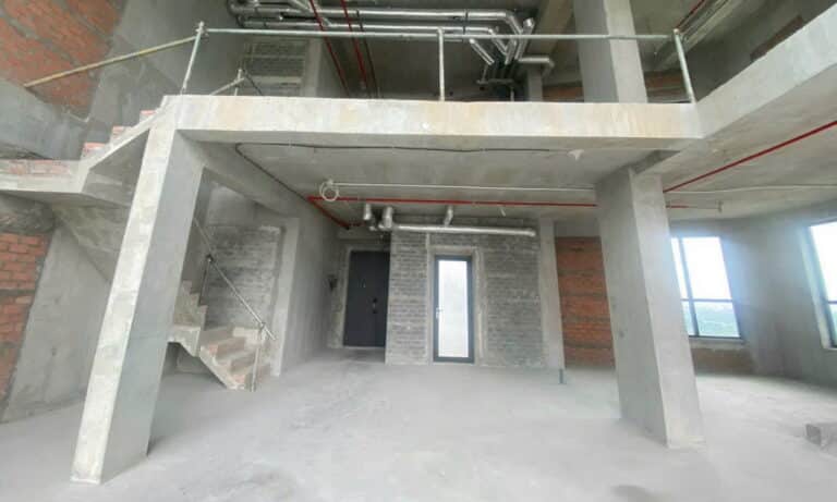 Căn hộ duplex Thủ Thiêm Zeit cho thuê 4 phòng ngủ lầu cao nhà thô view sông