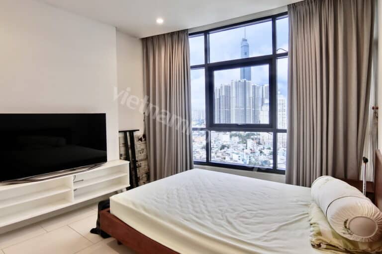 Căn hộ 2 phòng ngủ City Garden phong cách đơn giản sang trọng, view Landmark 81