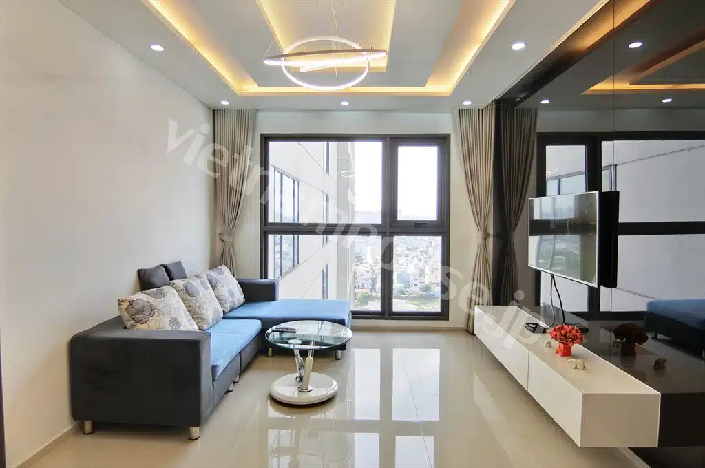 Cho thuê căn hộ 2PN Pearl Plaza full nội thất view Hàng Xanh