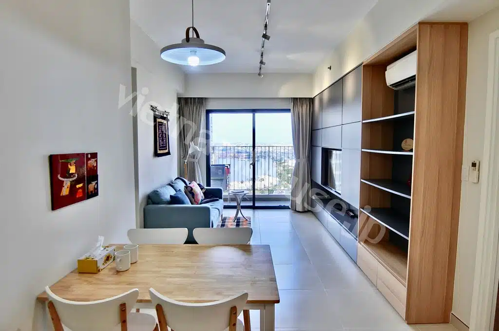 Cho thuê căn hộ 2PN Tòa T5 Masteri Thảo Điền – Tầng cao, view sông