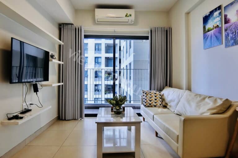 Cho thuê căn hộ 2PN Tòa T2 Masteri Thảo Điền – View hồ bơi, full nội thất