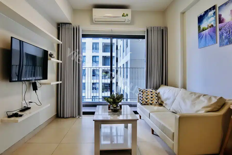 Cho thuê căn hộ 2PN Tòa T2 Masteri Thảo Điền – View hồ bơi, full nội thất