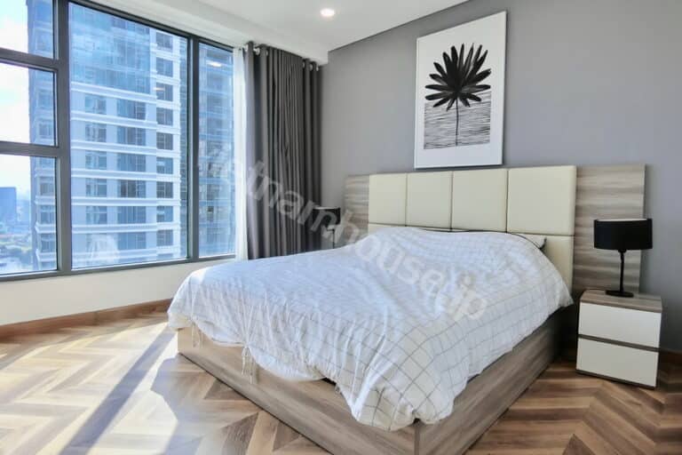View sông, tầng cao – cho thuê căn hộ 3 phòng ngủ Sunwah Pearl sang trọng