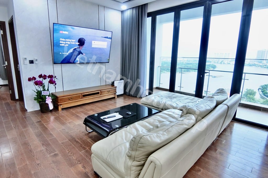Cho thuê căn D’Edge 3PN, nội thất gỗ tự nhiên, sang trọng