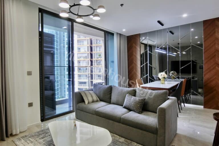 Căn hộ 2 phòng ngủ Thảo Điền Green cho thuê – Tầng trung, view Landmark 81