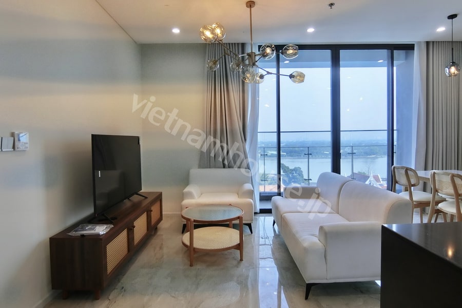 Thảo Điền Green cho thuê căn hộ 2PN – View Sông, nội thất mới