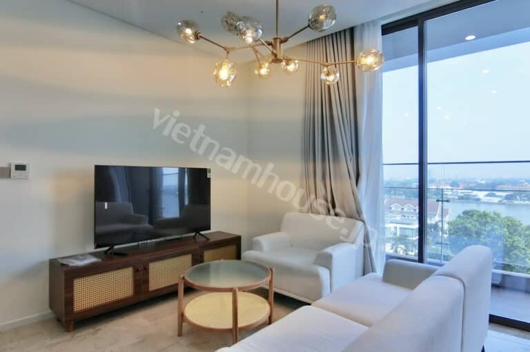 Thảo Điền Green cho thuê căn hộ 2PN – View Sông, nội thất mới