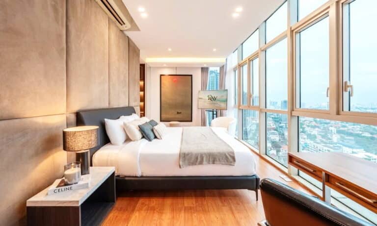 Căn hộ penthouse 6 phòng ngủ The Vista cho thuê view sông nội thất đẹp