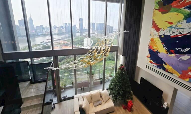 Duplex Empire City cho thuê tầng cao tháp Tilia nhà đẹp 4 phòng ngủ view sông