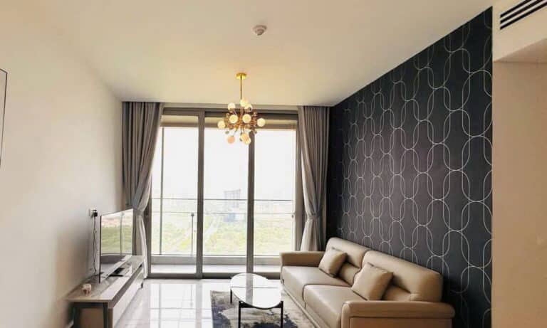 Căn 2 phòng ngủ cho thuê Empire City lầu cao Linden nội thất đủ view L81