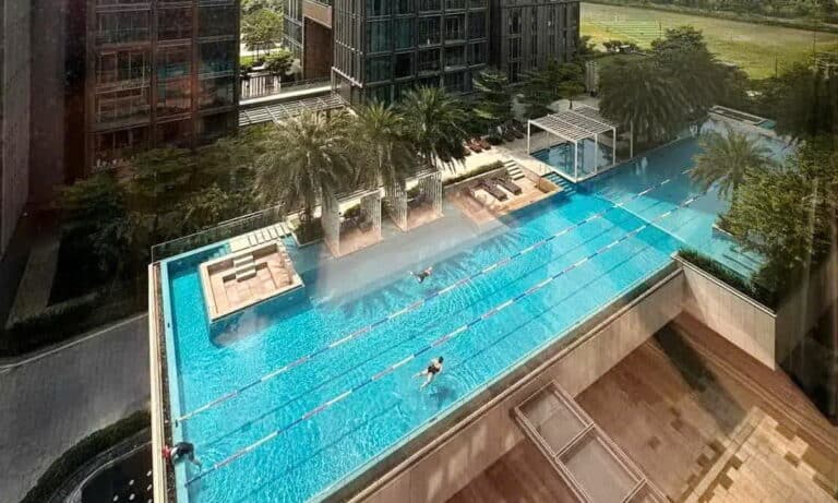 Cho thuê căn hộ Empire City 1 phòng ngủ view hồ bơi toà Tilia nhà đẹp