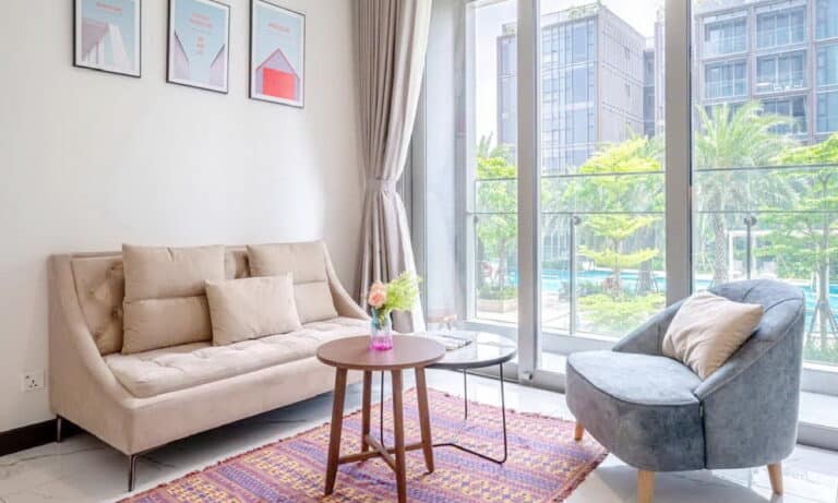Cho thuê căn hộ Empire City 1 phòng ngủ view hồ bơi khu Tilia full nội thất