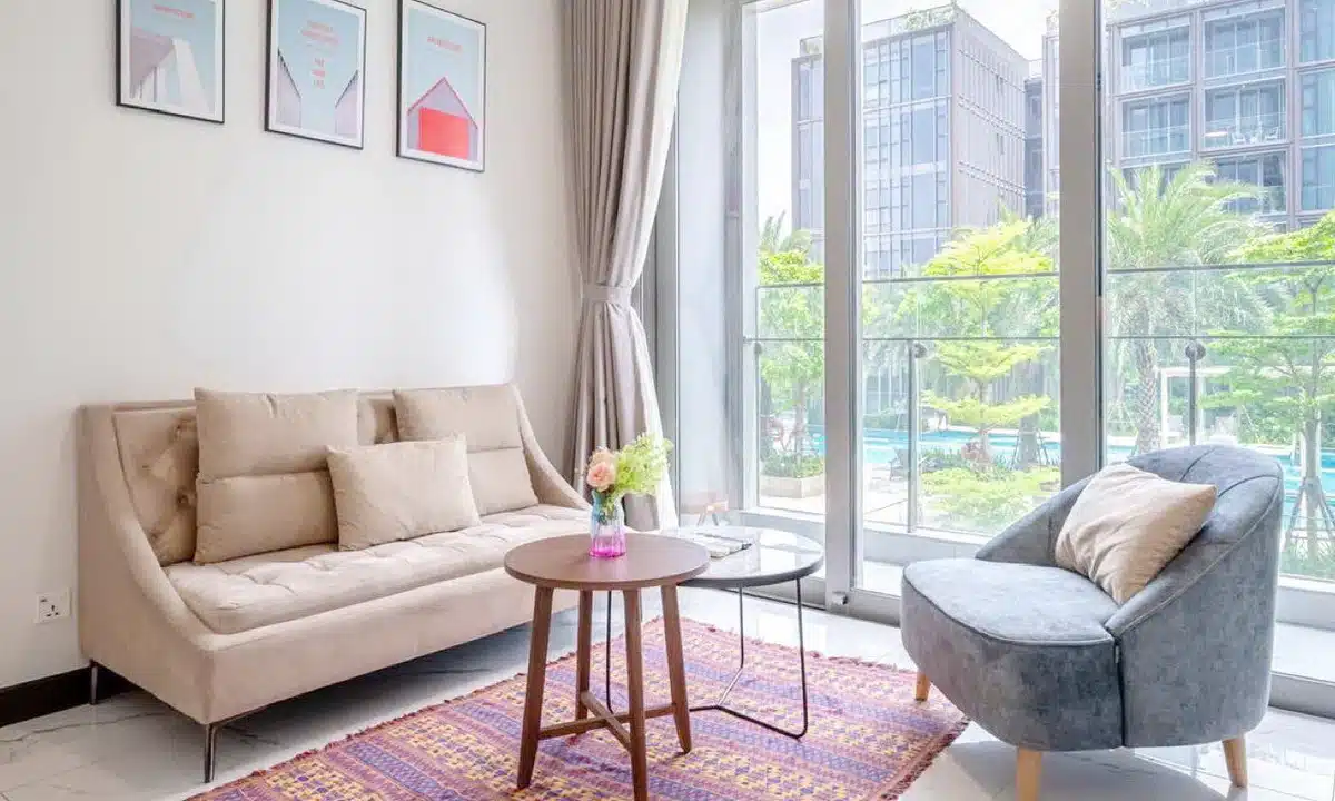Cho thuê căn hộ Empire City 1 phòng ngủ view hồ bơi khu Tilia full nội thất