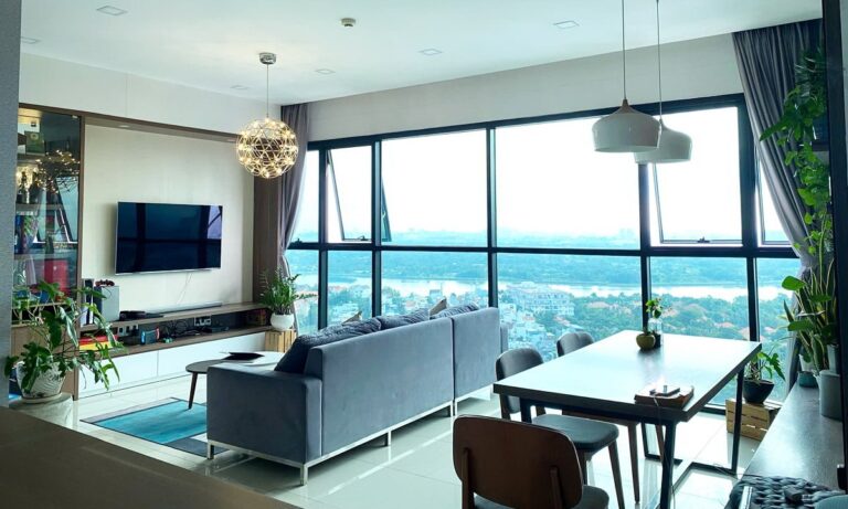 Cho thuê căn hộ 3PN The Ascent Thảo Điền tầng cao, nội thất cao cấp, view sông