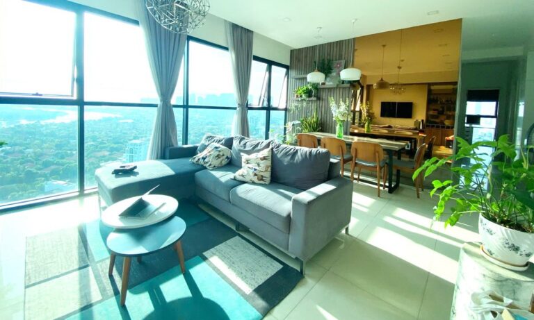 Cho thuê căn hộ 3PN The Ascent Thảo Điền tầng cao, nội thất cao cấp, view sông