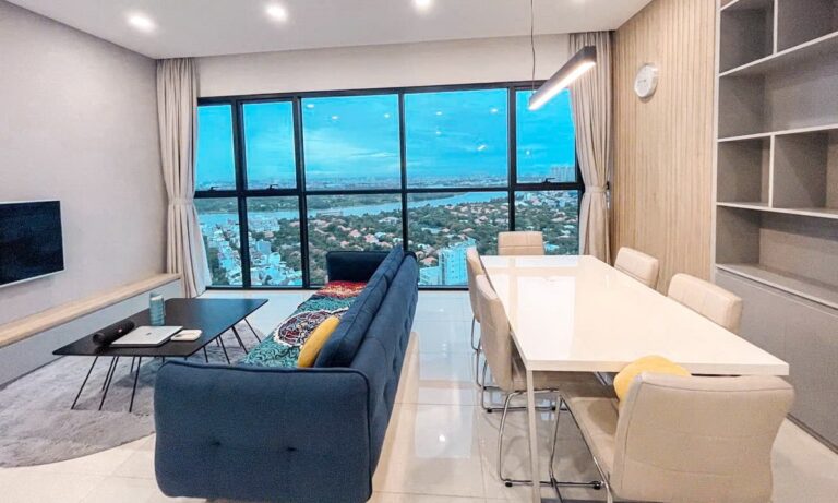 Cho thuê The Ascent Quốc Hương 3PN tầng cao, full nội thất, view sông