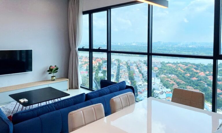 Cho thuê The Ascent Quốc Hương 3PN tầng cao, full nội thất, view sông