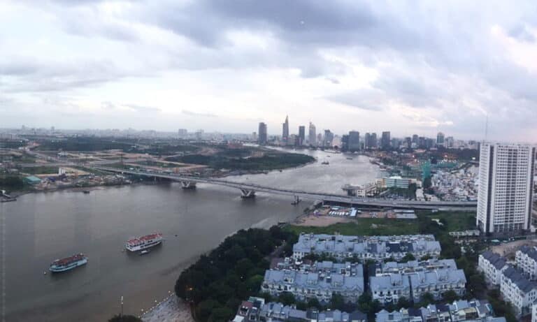 Saigon Pearl toà Ruby căn hộ 2 phòng ngủ cho thuê đầy đủ nội thất view sông