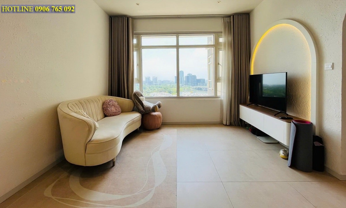 Saigon Pearl toà Sapphire cho thuê 2 phòng ngủ nhà đẹp lầu cao view sông