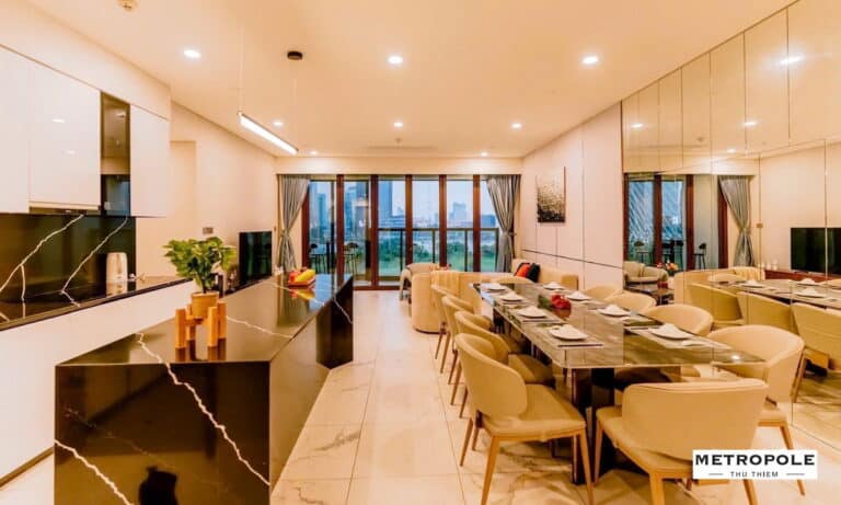 The Metropole Galleria bán căn hộ 4 phòng ngủ nhà đẹp view sông thoáng