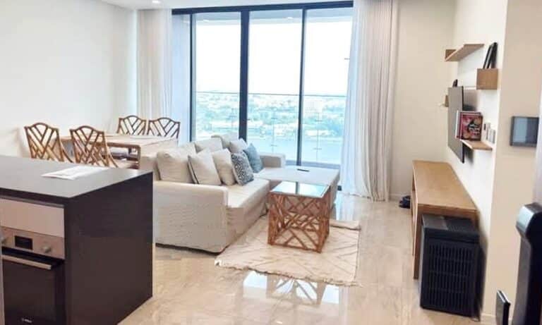 Thảo Điền Green 2 phòng ngủ cho thuê full nội thất lầu cao view sông đẹp