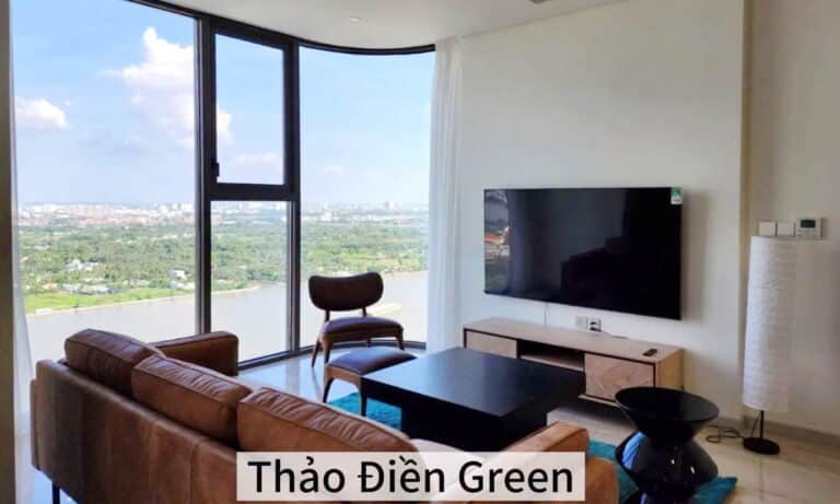 Thảo Điền Green căn 3 phòng ngủ cho thuê đủ nội thất lầu cao view sông
